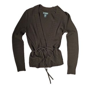 Banana Republic Factory brown loose knit cardigan sweater with tie Size Small